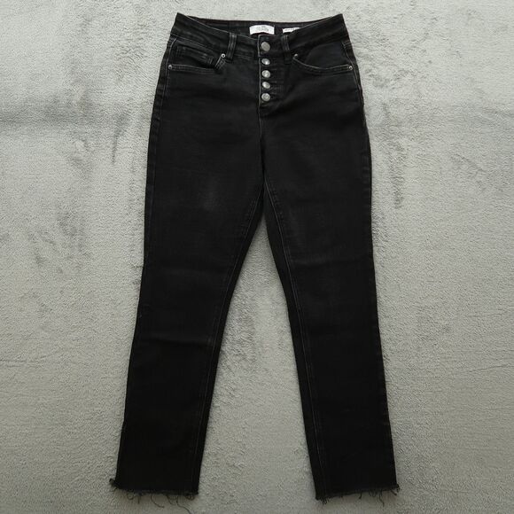 Royalty Jeans Women's Size 4 Faded Black High-Rise Straight Denim 26" Inseam - Picture 1 of 16